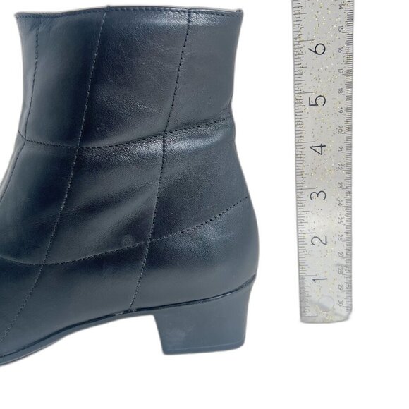 Sesto Meucci y2k Vintage Black Leather Square Toe Booties Quilted Boots Size 8.5 - Picture 7 of 9